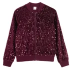 Cool Club, Hanorac bomber pentru fete, cu fermoar, velur, claret