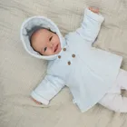 Cool Club, Hanorac cu gluga pentru baieti, cu nasturi, albastru