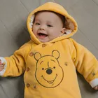 Cool Club, Hanorac cu gluga pentru baieti, cu nasturi, galben, imprimeu Winnie the Pooh