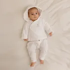 Cool Club, Hanorac cu gluga pentru bebelusi, bumbac organic, alb