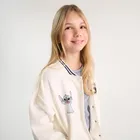 Cool Club, Hanorac cu gluga pentru fete, cu capse, alb, imprimeu Lilo si Stitch