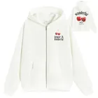 Cool Club, Hanorac cu gluga pentru fete, cu fermoar, calduros, alb