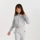 Cool Club, Hanorac cu gluga pentru fete, cu fermoar, crop top, gri