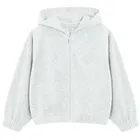 Cool Club, Hanorac cu gluga pentru fete, cu fermoar, velur, gri