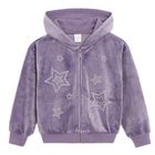 Cool Club, Hanorac cu gluga pentru fete, cu fermoar, velur, violet