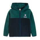 Cool Club, Hanorac polar cu gluga si fermoar pentru baieti, bleumarin-verde