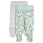 Cool Club, Pantaloni cu botosei pentru fete, gri, menta verde, set 2 buc.
