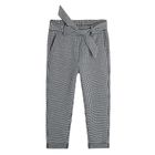 Cool Club, Pantaloni din material textil pentru fete, alb-negru, in carouri