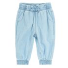 Cool Club, Pantaloni din material textil pentru fete, albastru, cu fundita