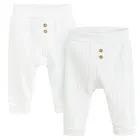 Cool Club, Pantaloni pentru bebelusi, bumbac organic, alb, set, 2 buc.