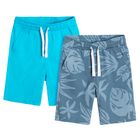Cool Club, Pantaloni scurti pentru baieti, albastru, gri, set, 2 buc.
