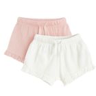 Cool Club, Pantaloni scurti pentru fete, alb, roz, set, 2 buc.