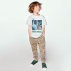 Cool Club, Pantaloni trening pentru baieti, bej, imprimeu Jurassic World