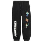Cool Club, Pantaloni trening pentru baieti, negru, imprimeu Minecraft