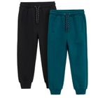 Cool Club, Pantaloni trening pentru baieti, negru, turcoaz, set, 2 buc.