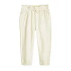 Cool Club, Pantaloni trening pentru fete, ecru, cu funda