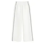 Cool Club, Pantaloni trening pentru fete, wide leg, alb