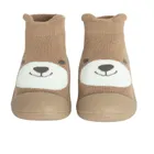 Cool Club, Papuci de casa tip soseta pentru baieti, maro, talpa Barefoot