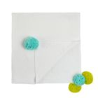 Cool Club, Patura alba cu pompoate pentru bebelusi, 100-100 cm