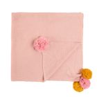 Cool Club, Patura cu pompoane pentru fetite, culoare roz deschis, 100-100 cm