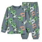Cool Club, Pijama pentru baieti, gri, imprimeu Minecraft