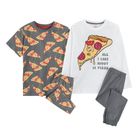 Cool Club, Pijama pentru baieti, mix de culori, imprimeu pizza, set 2 buc.
