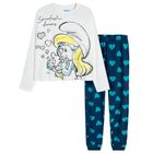 Cool Club, Pijama pentru fete, alb-albastru, imprimeu Strumfi