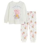Cool Club, Pijama pentru fete, ecru, imprimeu Peppa Pig