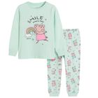 Cool Club, Pijama pentru fete, menta verde, imprimeu Peppa Pig