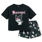 Cool Club, Pijama pentru fete, negru, imprimeu Kuromi