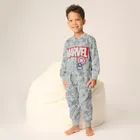 Cool Club, Pijama-salopeta pentru baieti, gri, imprimeu Marvel Super Heroes