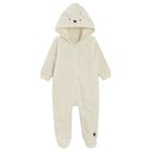 Cool Club, Pijama tip salopeta cu gluga pentru bebelusi, ecru
