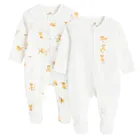 Cool Club, Pijama tip salopeta pentru baieti, alb, imprimeu Lion King, set, 2 buc.