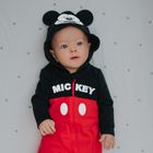Cool Club, Pijama tip salopeta pentru baieti cu gluga, mix, imprimeu Mickey Mouse