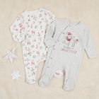 Cool Club, Pijama tip salopeta pentru baieti, gri, ecru, imprimeu Winnie the Pooh, set 2 buc.