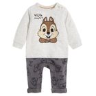 Cool Club, Pijama tip salopeta pentru baieti, gri, imprimeu Chip & Dale