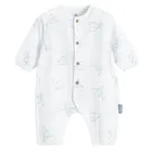 Cool Club, Pijama tip salopeta pentru baieti, muselina, alb, imprimeu Dumbo