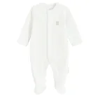 Cool Club, Pijama tip salopeta pentru bebelusi, bumbac organic, alb