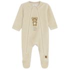 Cool Club, Pijama tip salopeta pentru bebelusi, bumbac organic, bej