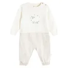 Cool Club, Pijama tip salopeta pentru bebelusi, din tricot, bej