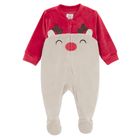 Cool Club, Pijama tip salopeta pentru bebelusi, rosu-bej