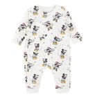Cool Club, Pijama tip salopeta pentru fete, ecru, imprimeu Minnie Mouse