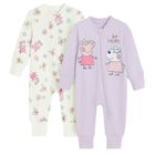 Cool Club, Pijama tip salopeta pentru fete, mix, set, 2 buc., imprimeu Peppa Pig
