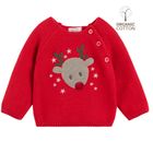 Cool Club, Pulover bebelusi, bumbac organic, rosu, imprimeu ren