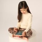 Cool Club, pulover cu guler inalt pentru fete, din tricot striat, ecru