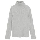 Cool Club, Pulover cu guler inalt pentru fete, din tricot striat, gri