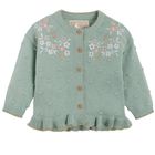 Cool Club, Pulover pentru fete, cardigan, verde, imprimeu flori