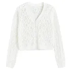 Cool Club, Pulover pentru fete, cu nasturi, alb