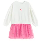 Cool Club, Rochie cu maneca lunga pentru fete, alb-roz