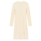 Cool Club, Rochie cu maneca lunga pentru fete, din tricot striat, bej deschis